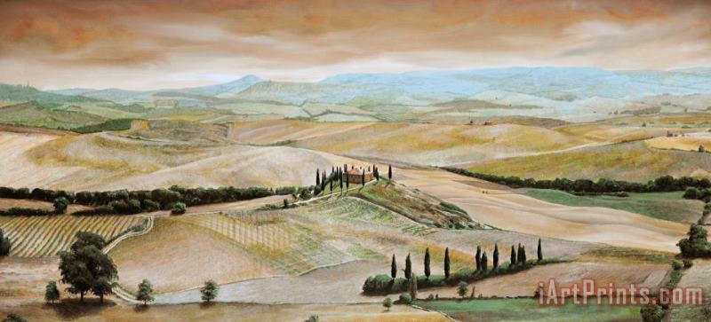 Belvedere - Tuscany painting - Trevor Neal Belvedere - Tuscany Art Print