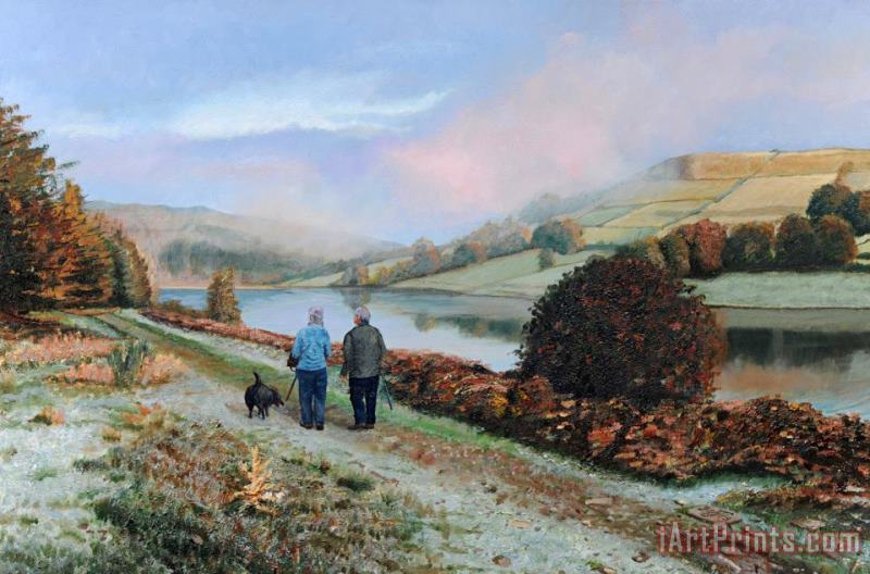 Trevor Neal Ladybower Reservoir - Derbyshire Art Painting