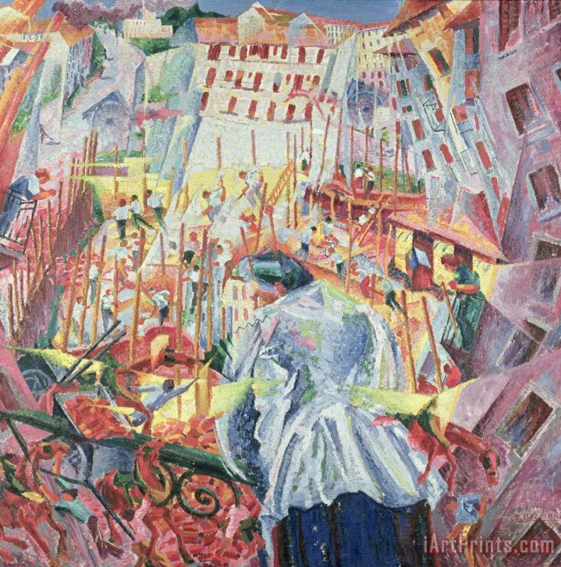 Umberto Boccioni The Street Enters The House Art Painting