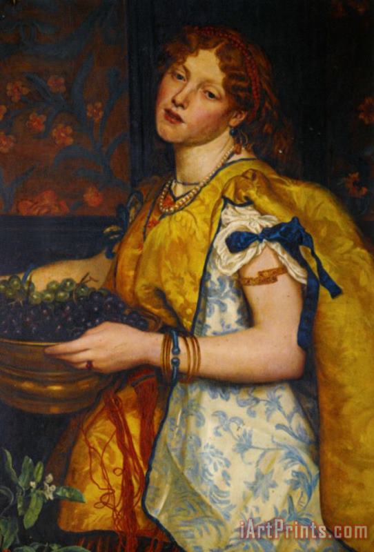 A Girl Carrying Grapes painting - Valentine Cameron Prinsep A Girl Carrying Grapes Art Print