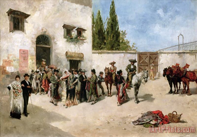 Bullfighters preparing for the Fight painting - Vicente de Parades Bullfighters preparing for the Fight Art Print