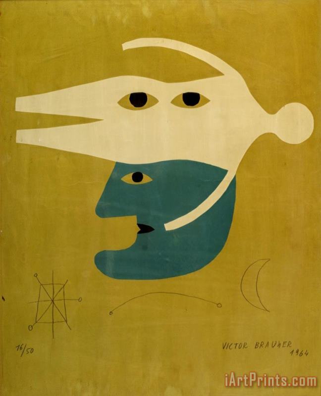 Composition , 1964 painting - Victor Brauner Composition , 1964 Art Print