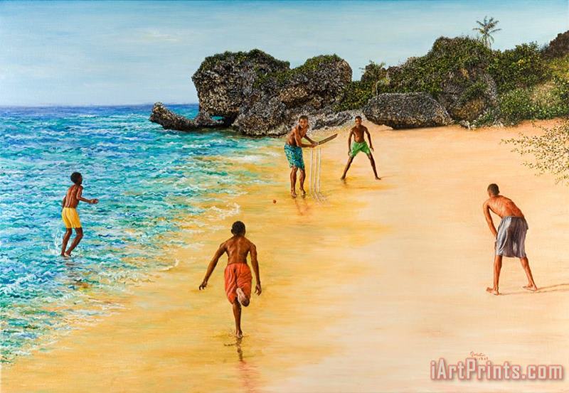 Beach Cricket painting - Victor Collector Beach Cricket Art Print
