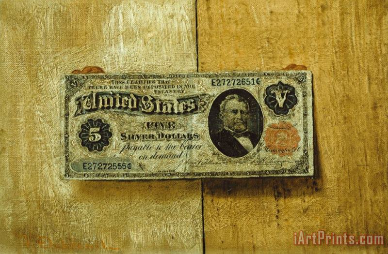 Five Dollar Bill painting - Victor Dubreuil Five Dollar Bill Art Print