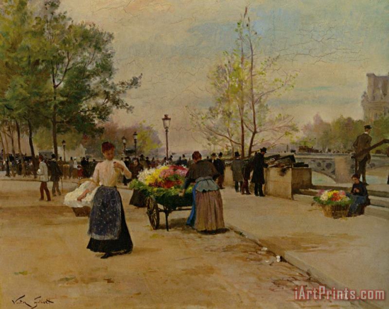 Victor Gabriel Gilbert Flower Sellers Art Painting