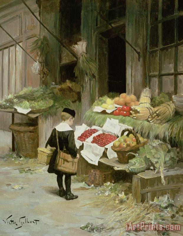 Victor Gabriel Gilbert Little Boy At The Market Art Painting