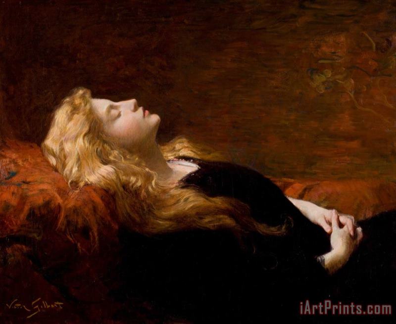 Sleeping Beauty painting - Victor Gabriel Gilbert Sleeping Beauty Art Print