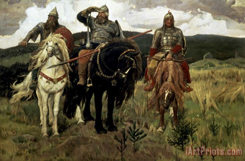 Victor Vasnetsov Warrior Knights Art Painting