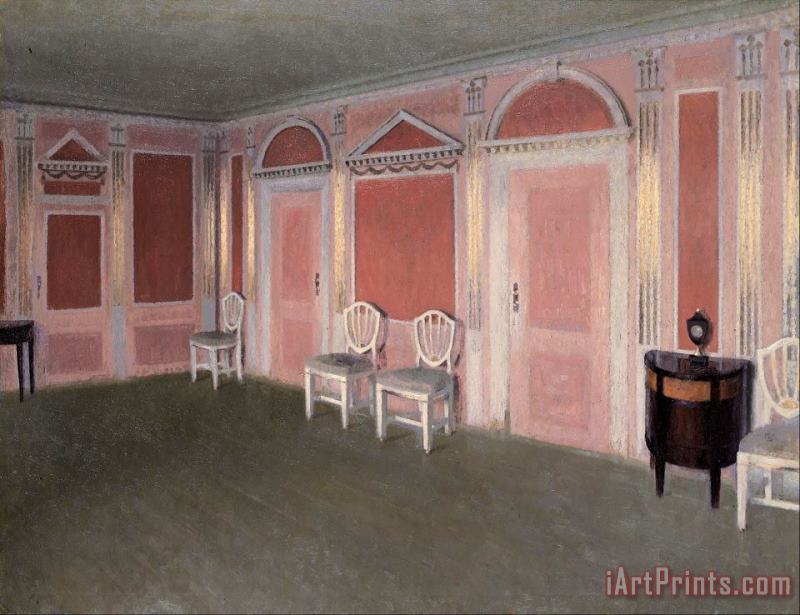 Vilhelm Hammershoi Interior in Louis Seize Style. From The Artist's Home. Rahbeks Alle Art Print