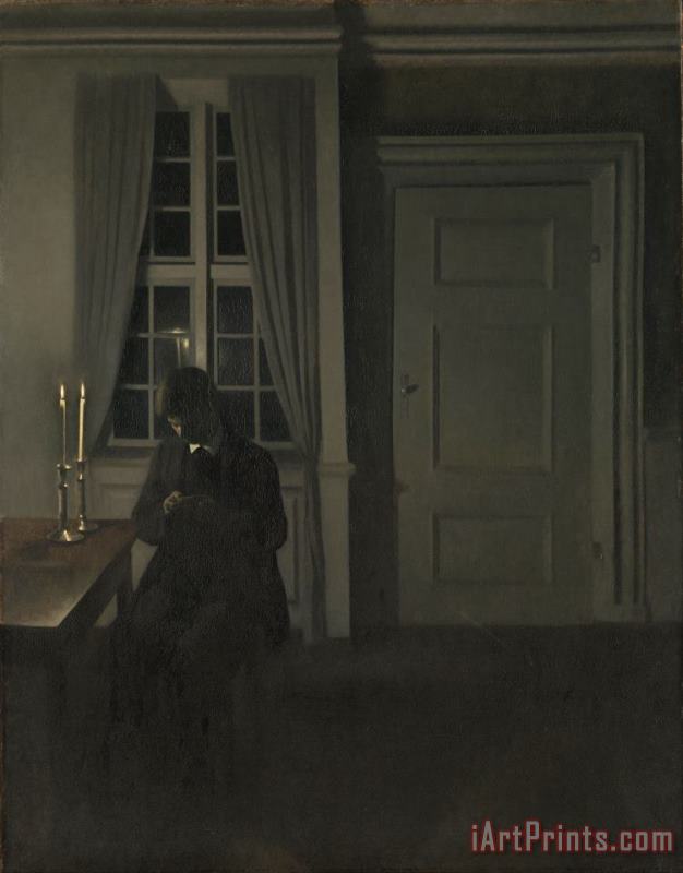 The Collector of Coins painting - Vilhelm Hammershoi The Collector of Coins Art Print