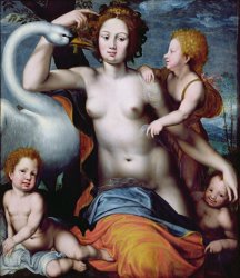 Vincent Sellaer  Leda and the Swan painting
