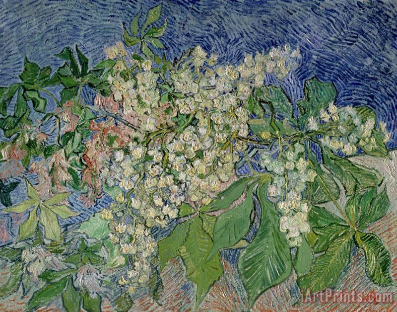Blossoming Chestnut Branches painting - Vincent Van Gogh Blossoming Chestnut Branches Art Print