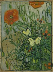 Vincent van Gogh Butterflies And Poppies painting