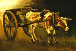 Vincent van Gogh Cart with Reddish-brown Ox