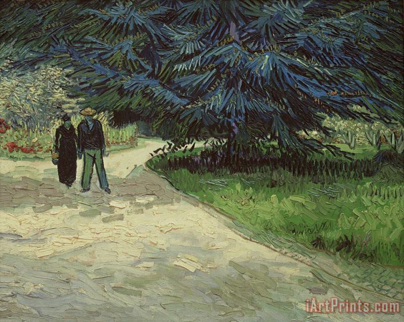 Vincent Van Gogh Couple in the Park Art Painting