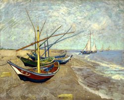 Vincent van Gogh Fishing Boats on The Beach at Les Saintes Maries De La Mer painting
