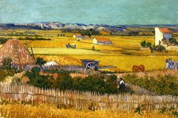 Vincent van Gogh Harvest At La Crau With Montmajour In The Background