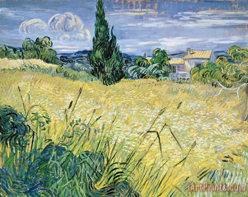 Landscape with Green Corn painting - Vincent Van Gogh Landscape with Green Corn Art Print