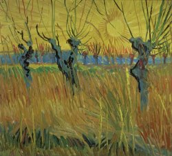 Vincent Van Gogh Pollarded Willows and Setting Sun