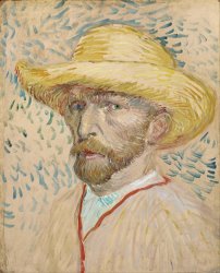 Vincent van Gogh Self Portrait With Straw Hat painting
