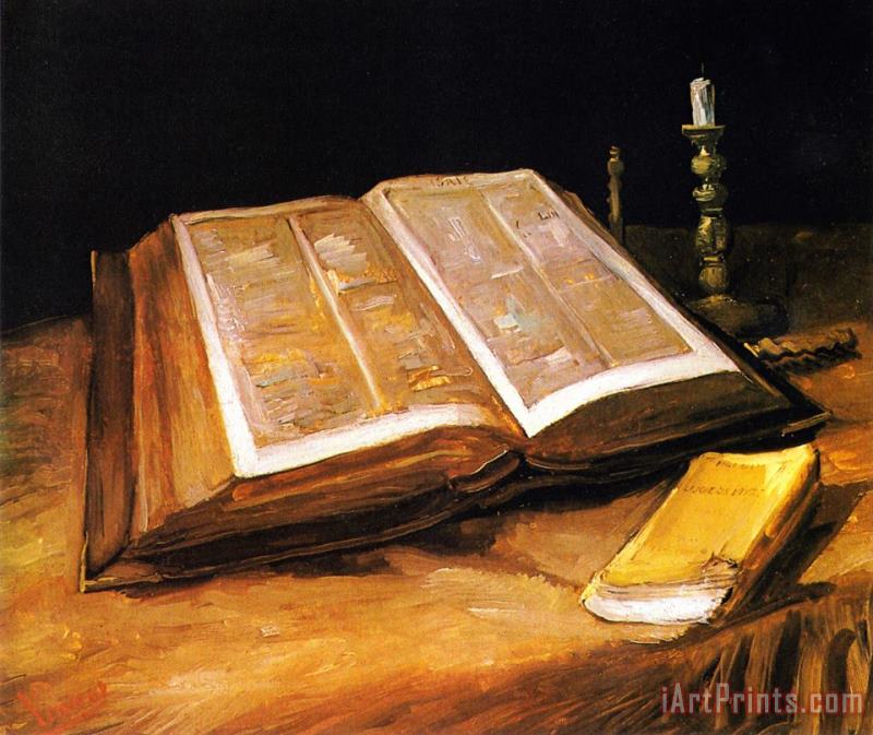 Still Life with Bible painting - Vincent van Gogh Still Life with Bible Art Print