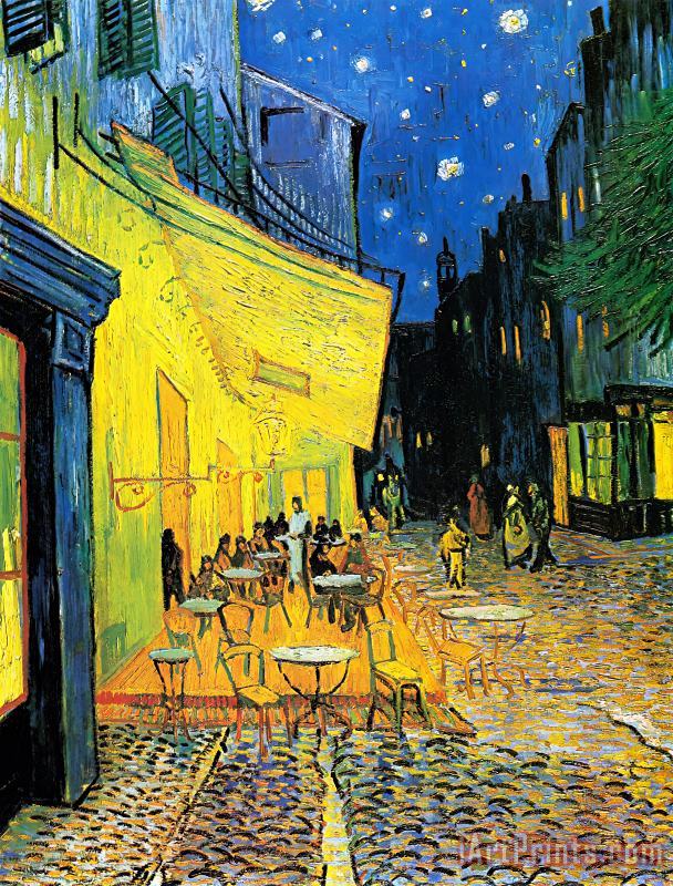 Terrace of The Cafe on The Place Du Forum in Arles in The Evening painting - Vincent van Gogh Terrace of The Cafe on The Place Du Forum in Arles in The Evening Art Print
