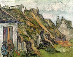 Vincent van Gogh Thatched Cottages In Chaponval painting