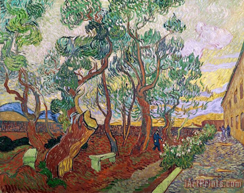 Vincent van Gogh The Garden Of St Pauls Hospital At St. Remy Art Print