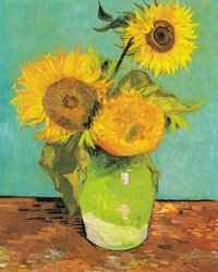 Vincent van Gogh Three Sunflowers in a Vase