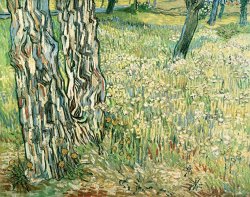 Vincent van Gogh Tree Trunks In Grass painting