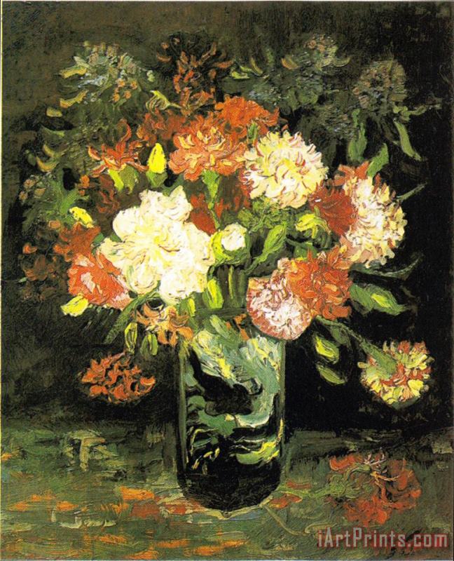 Vincent van Gogh Vase with Carnations Art Painting