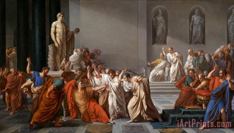Death of Julius Caesar (100 44 Bc) (oil on Canvas) painting - Vincenzo Camuccini Death of Julius Caesar (100 44 Bc) (oil on Canvas) Art Print