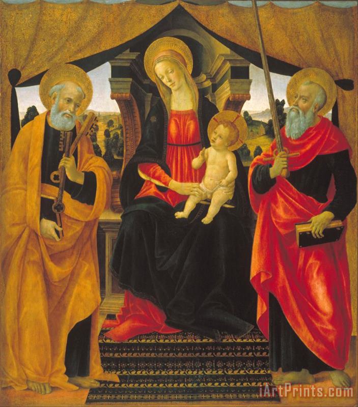 Vincenzo Frediani Virgin And Child Between Saint Peter And Saint Paul Art Painting