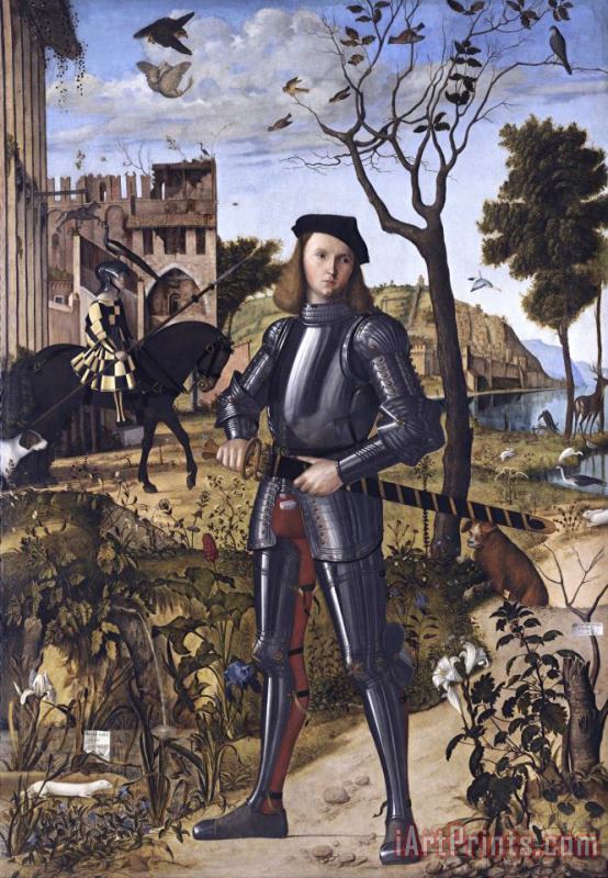 Vittore Carpaccio Young Knight in a Landscape (portrait of a Knight) Art Painting