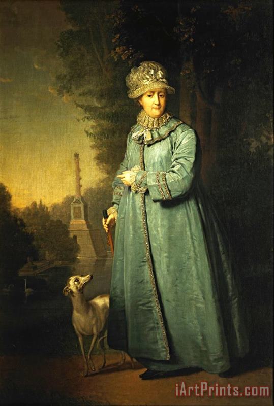 Portrait of Catherine II, Empress of Russia in the Park painting - Vladimir Borovikovskiy Portrait of Catherine II, Empress of Russia in the Park Art Print