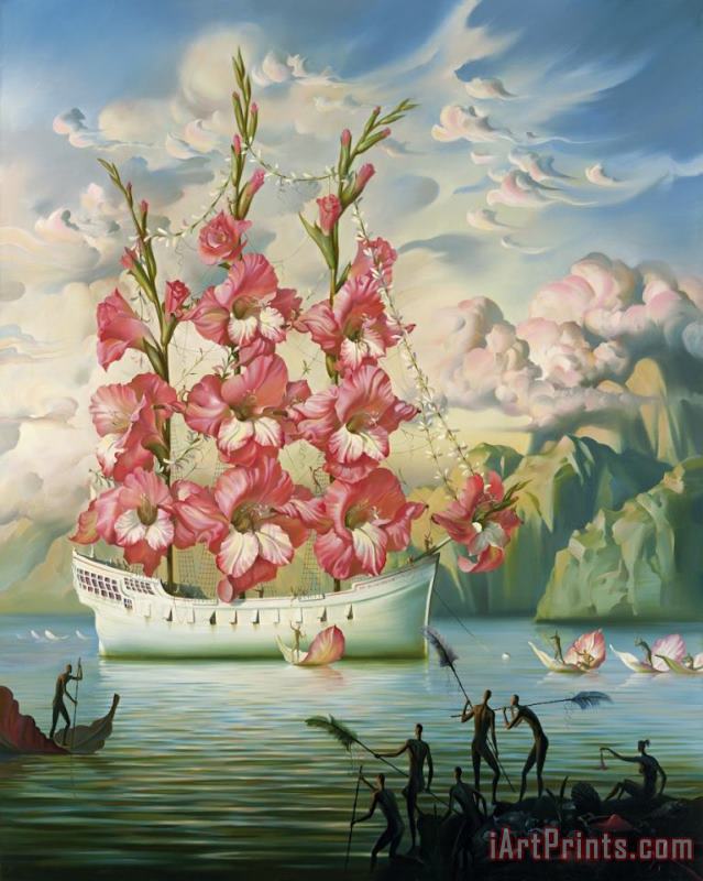 Vladimir Kush Arrival of The Flower Ship Art Print