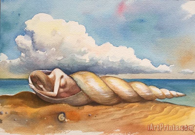 Awakened by The Ocean painting - Vladimir Kush Awakened by The Ocean Art Print