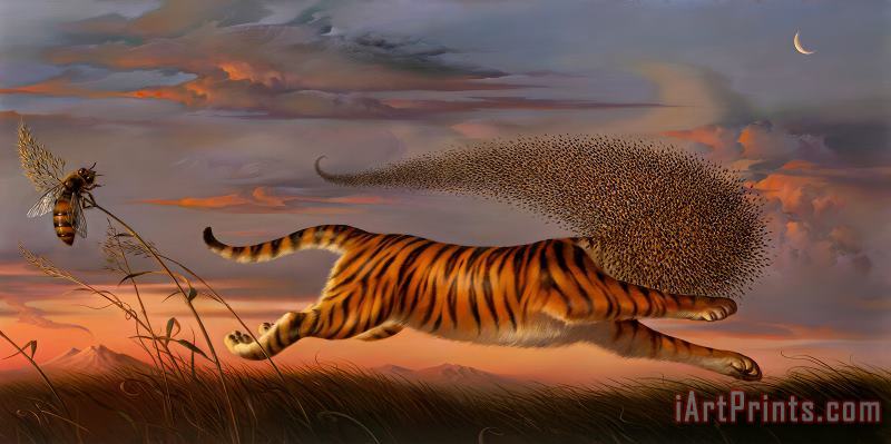 Beeing a Tiger painting - Vladimir Kush Beeing a Tiger Art Print