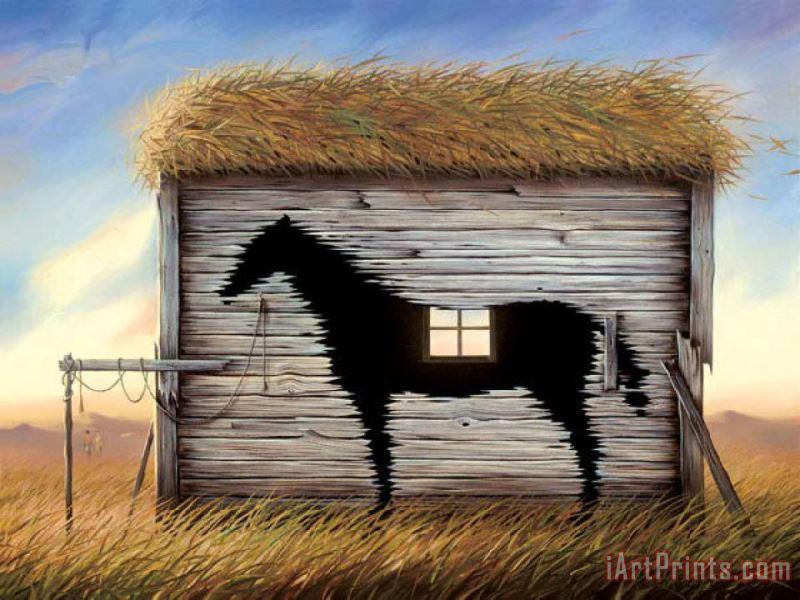 Vladimir Kush Black Horse Art Painting
