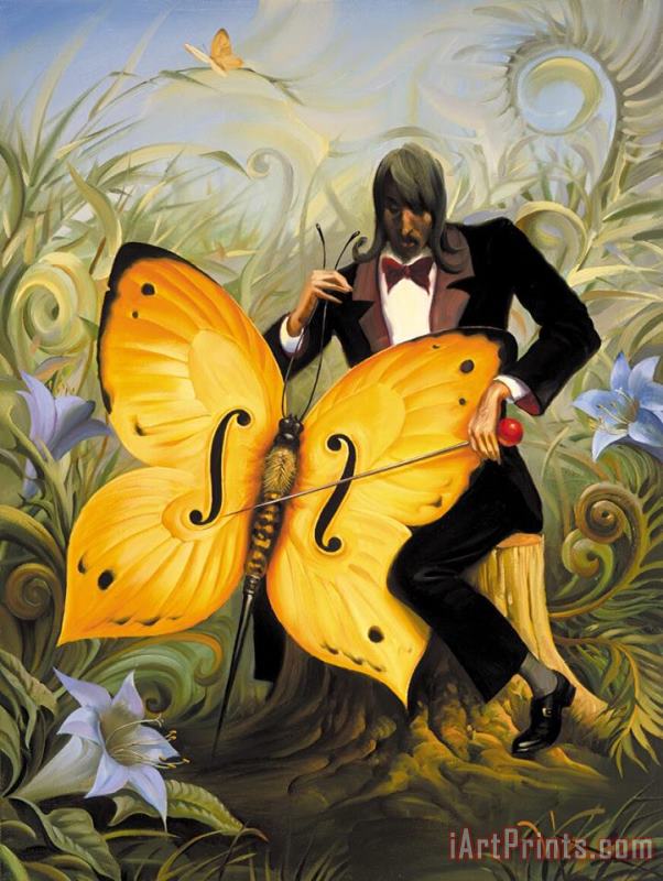 Cellist painting - Vladimir Kush Cellist Art Print