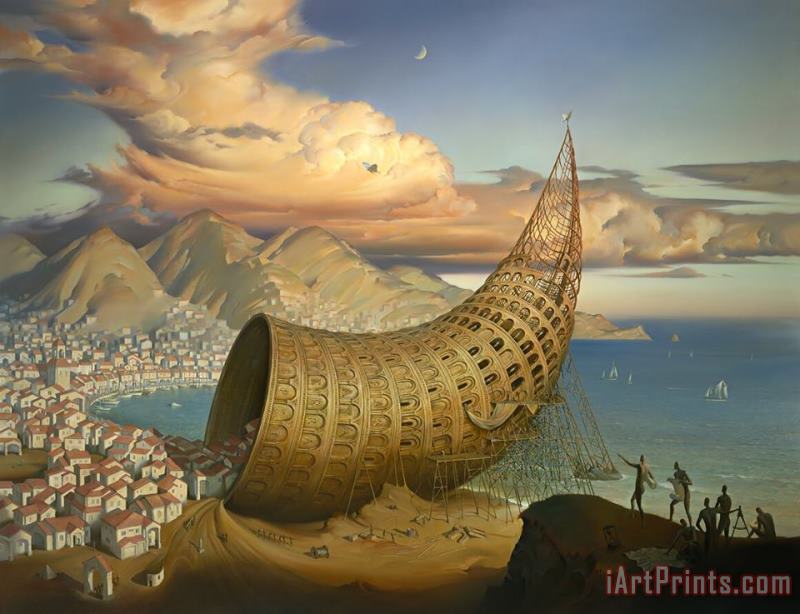 Horn of Babel painting - Vladimir Kush Horn of Babel Art Print