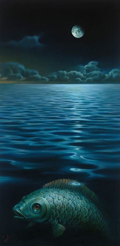 Moonlight Mystery painting - Vladimir Kush Moonlight Mystery Art Print