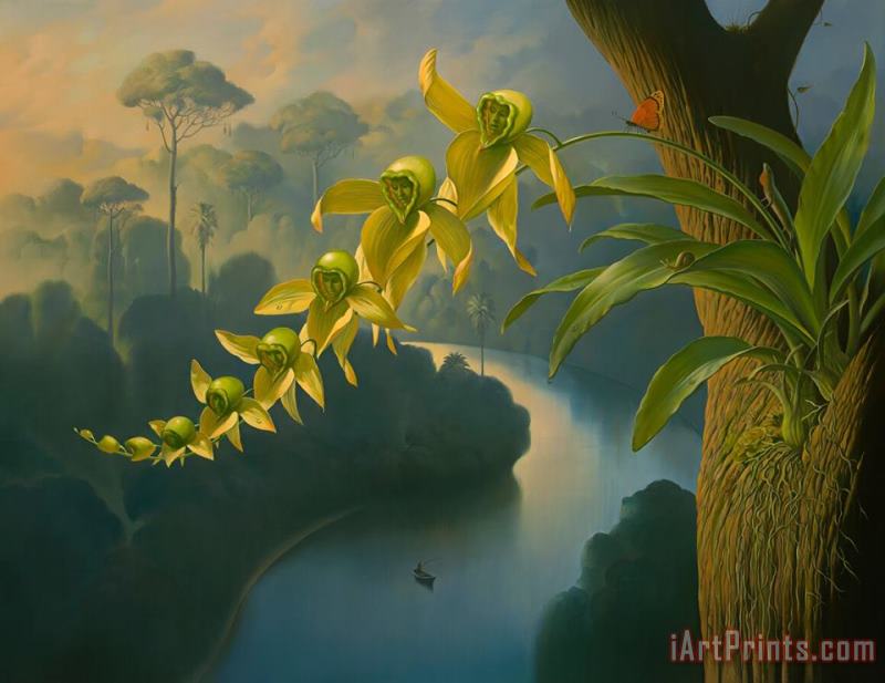 Orchid Family Rollercoaster painting - Vladimir Kush Orchid Family Rollercoaster Art Print