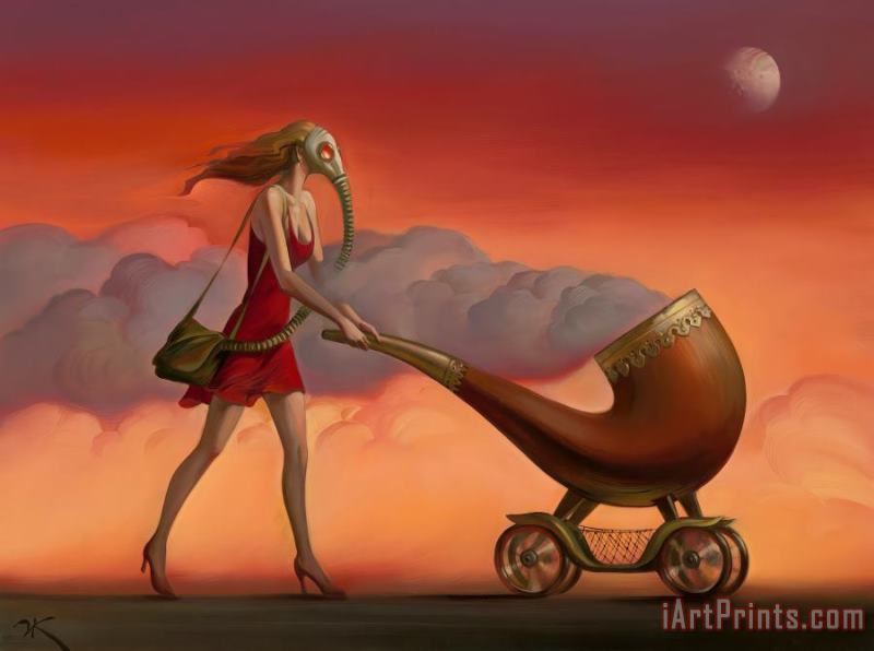 Stroller painting - Vladimir Kush Stroller Art Print