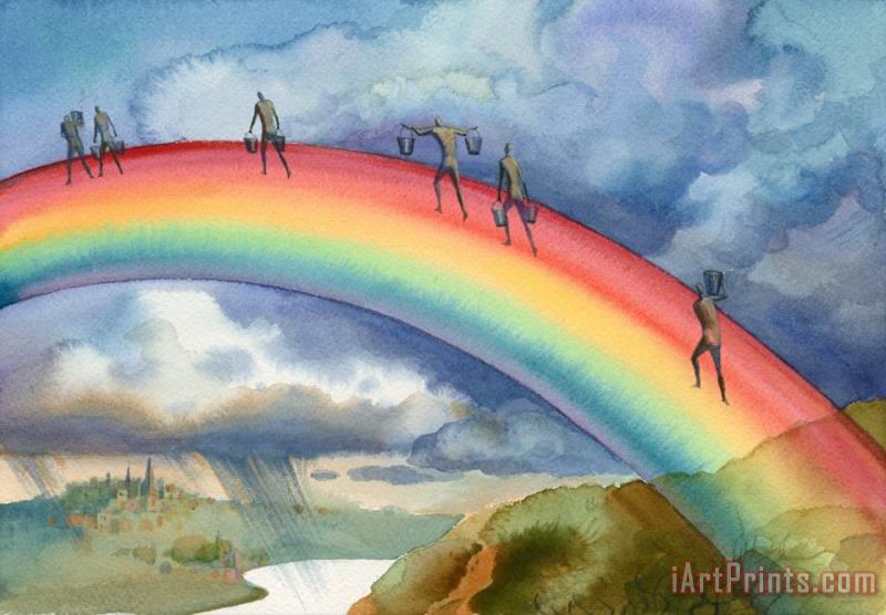 The Rainbow painting - Vladimir Kush The Rainbow Art Print
