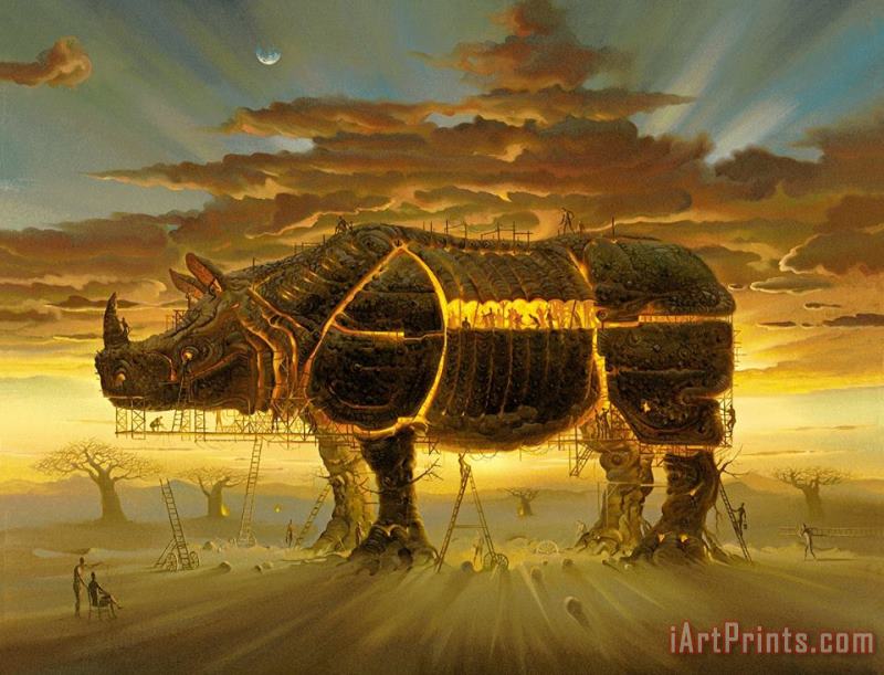 Trojan Horse painting - Vladimir Kush Trojan Horse Art Print