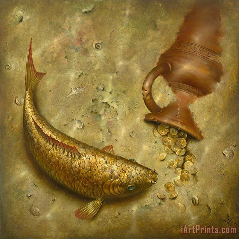 What The Fish Was Silent About painting - Vladimir Kush What The Fish Was Silent About Art Print