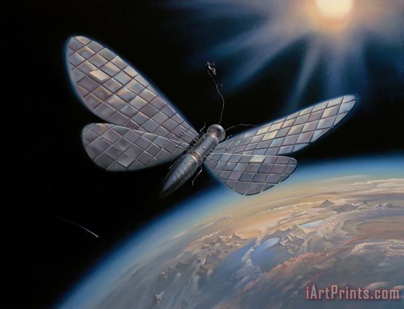 Vladimir Kush Winged Satellite Art Painting