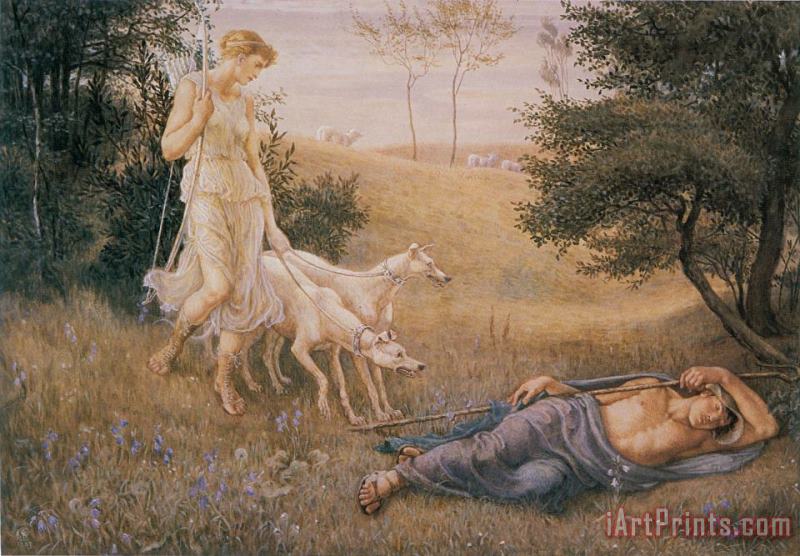 Walter Crane Diana And Endymion Art Painting