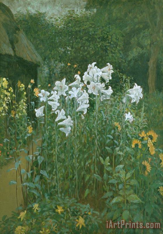 Madonna Lilies in a Garden painting - Walter Crane Madonna Lilies in a Garden Art Print